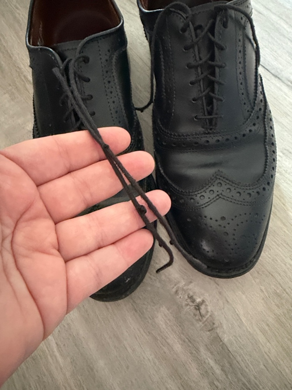 Allen Edmonds black McAllister wingtip Oxford dress shoes size 7 EEE wide - Picture 4 of 12